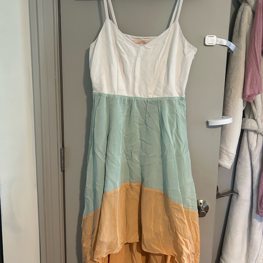 Colorblock High Low Dress